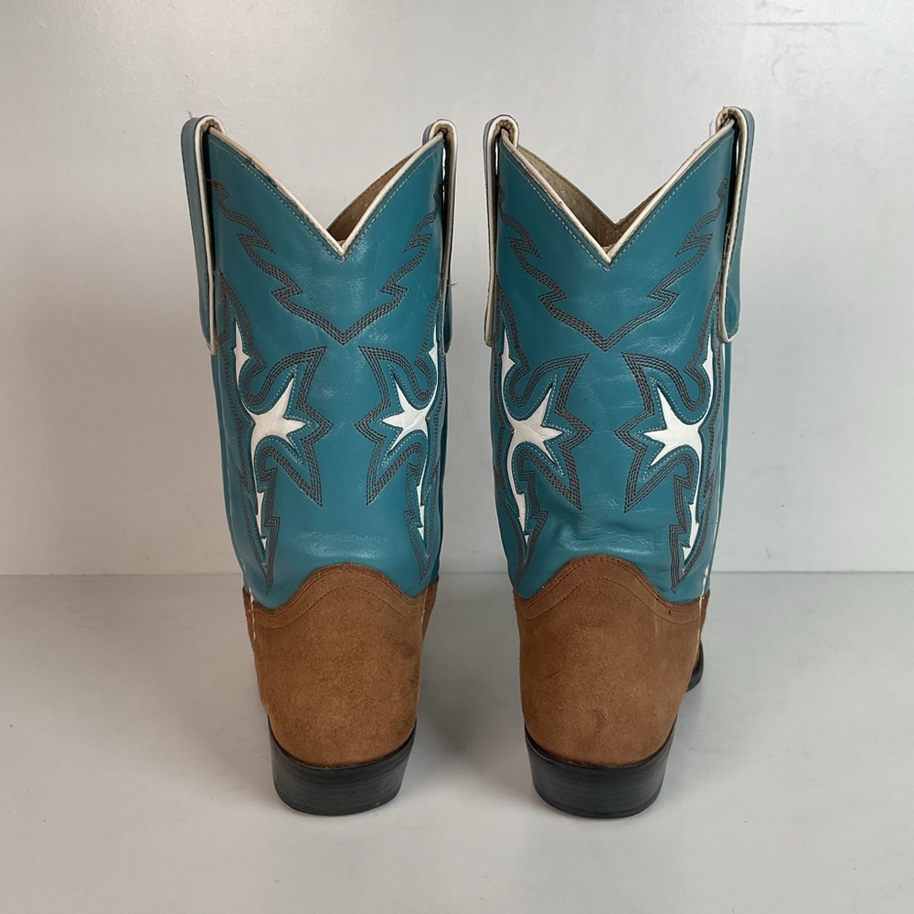 Dan Post Pee Wee Suede Cowgirl Boots 8 M Rough Out Suede - Picture 12 of 16